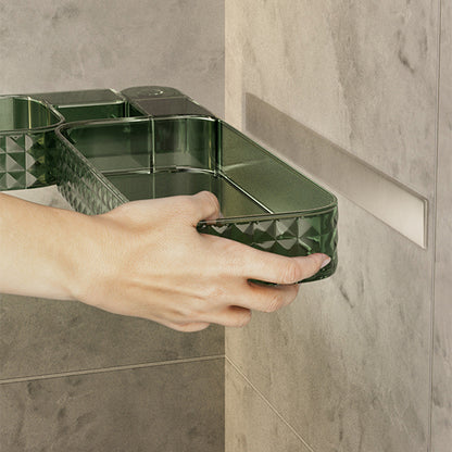 2pcs Wall-Mounted U-Shaped Punching-Free Storage Rack for Bathroom