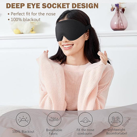 3D Adjustable Strap Blackout Sleep Masks