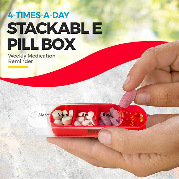 Stackable Compartments Weekly Pill Organizer