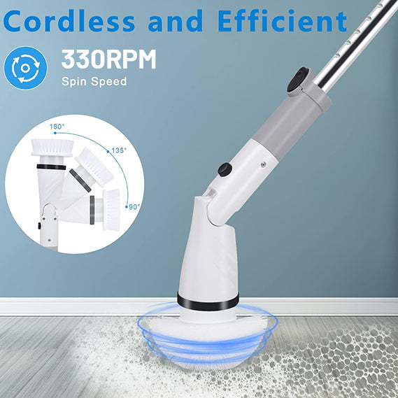Scrubtastic Spin Scrubber Rechargeable Cordless Tile Shower Power Scrubber  Electric Scrubber Cleaner with 3 Brush Heads