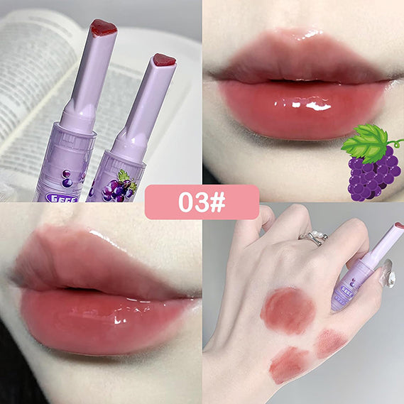 3 Colors Jelly Lipstick Tinted Gloss Heart Shape Lip Stain