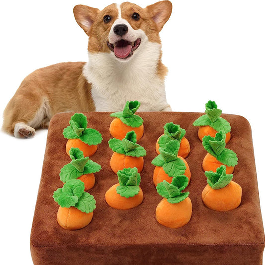 Pet Stress Relief 2 in 1 Non-Slip Nosework Feed Games with 12 Carrots