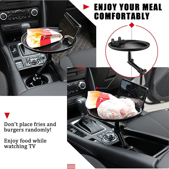 Car Tray Table for Eating with Cell Phone Slot