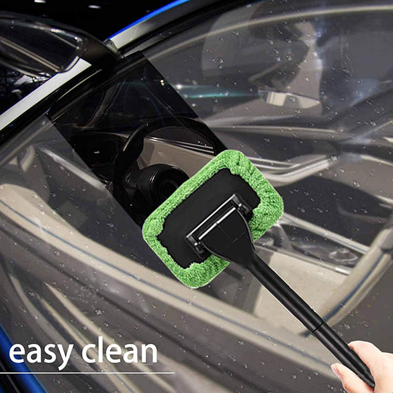 Microfiber Cloth Car Window Cleanser Brush with Detachable Handle