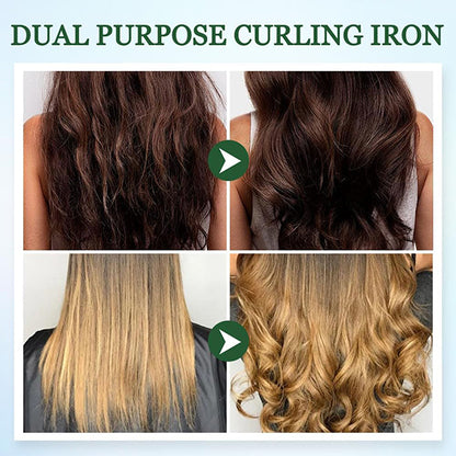 2-in-1 Mini Curling Wand Flat Iron Hair Straightener