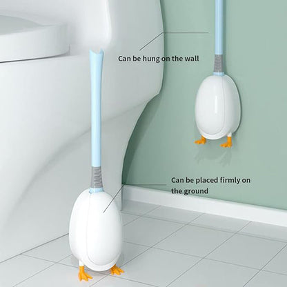 Flexible Toilet Bowl Brush Head with Silicone and Hard Bristles