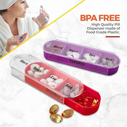 Stackable Compartments Weekly Pill Organizer