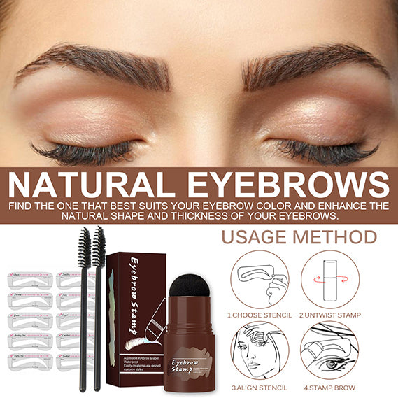 Long-lasting Waterproof & Smudge-Proof Eye Brow Stencil Kits with Brush