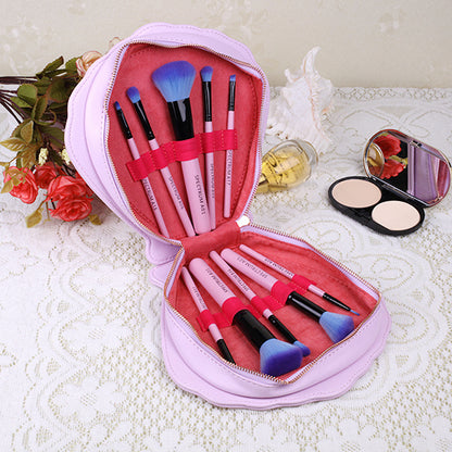 10 Piece Essential Makeup Brush Set with Cosmetic Bag