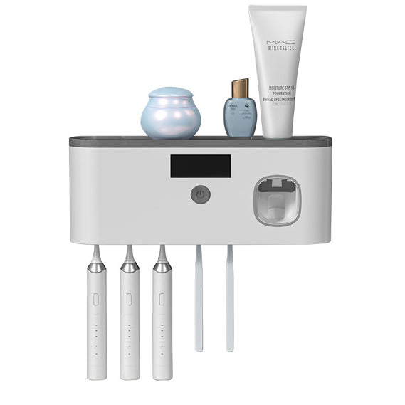 Wall Mounted Electric Toothbrush Holder with Toothpaste Dispenser