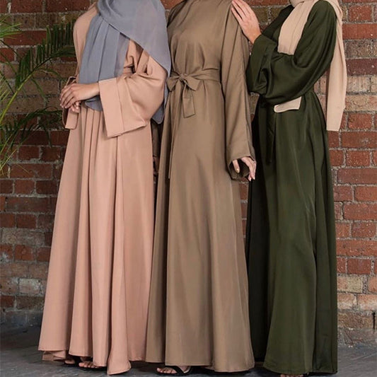 Women Muslim Long Sleeve Maxi Dress