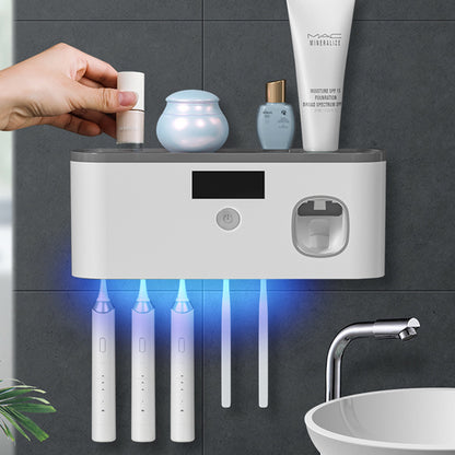 Wall Mounted Electric Toothbrush Holder with Toothpaste Dispenser
