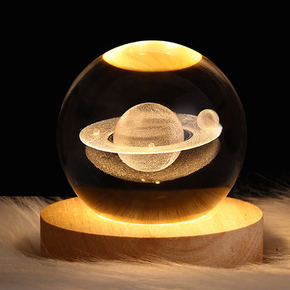 3D Saturn Crystal Ball Night Light
