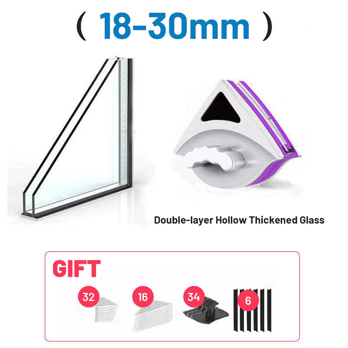 Double sided window cleaner glass wiper