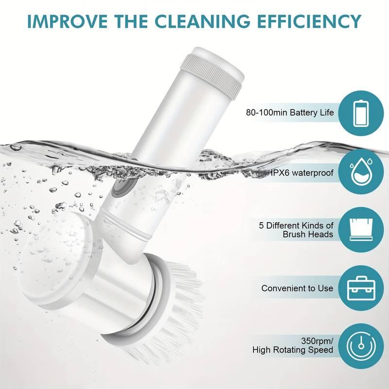 Electric Rotating Cleaning Brush - 1200mah Electric Shower