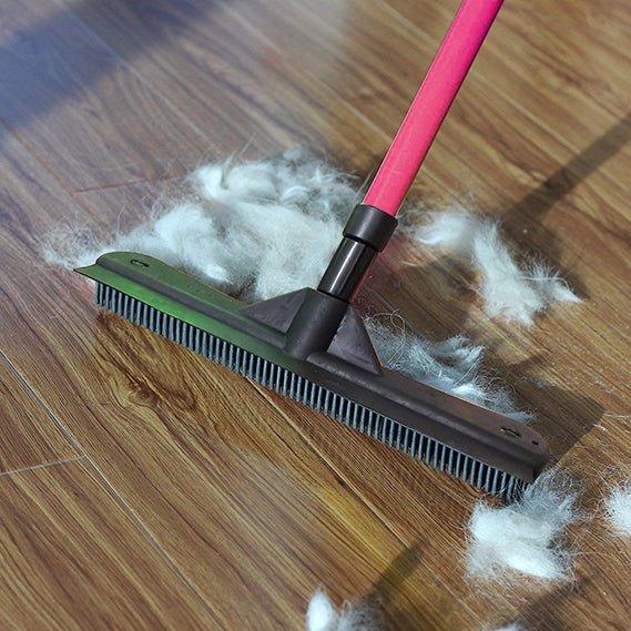 Rubber Broom Carpet Rake Pet Hair Remover Broom