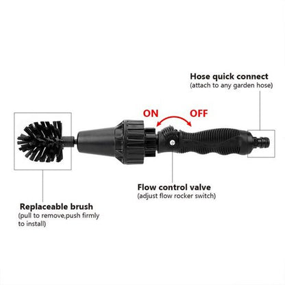Water Driven Rotating Cleaning Brush